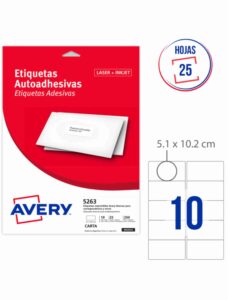 Código 5263 Avery Med. 101,6 x 50,8 MM
