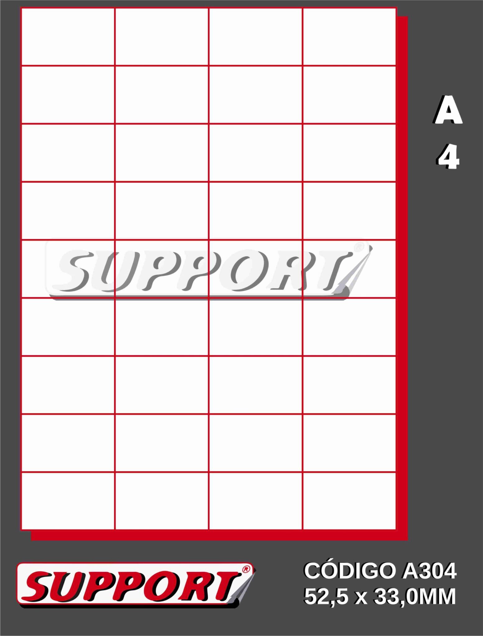 Código A304 Support Med. 52,5 x 33,0 MM
